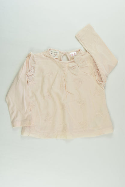 Zara Size 0 (9/12 months, 80 cm) Butterflies Lined Top/Blouse