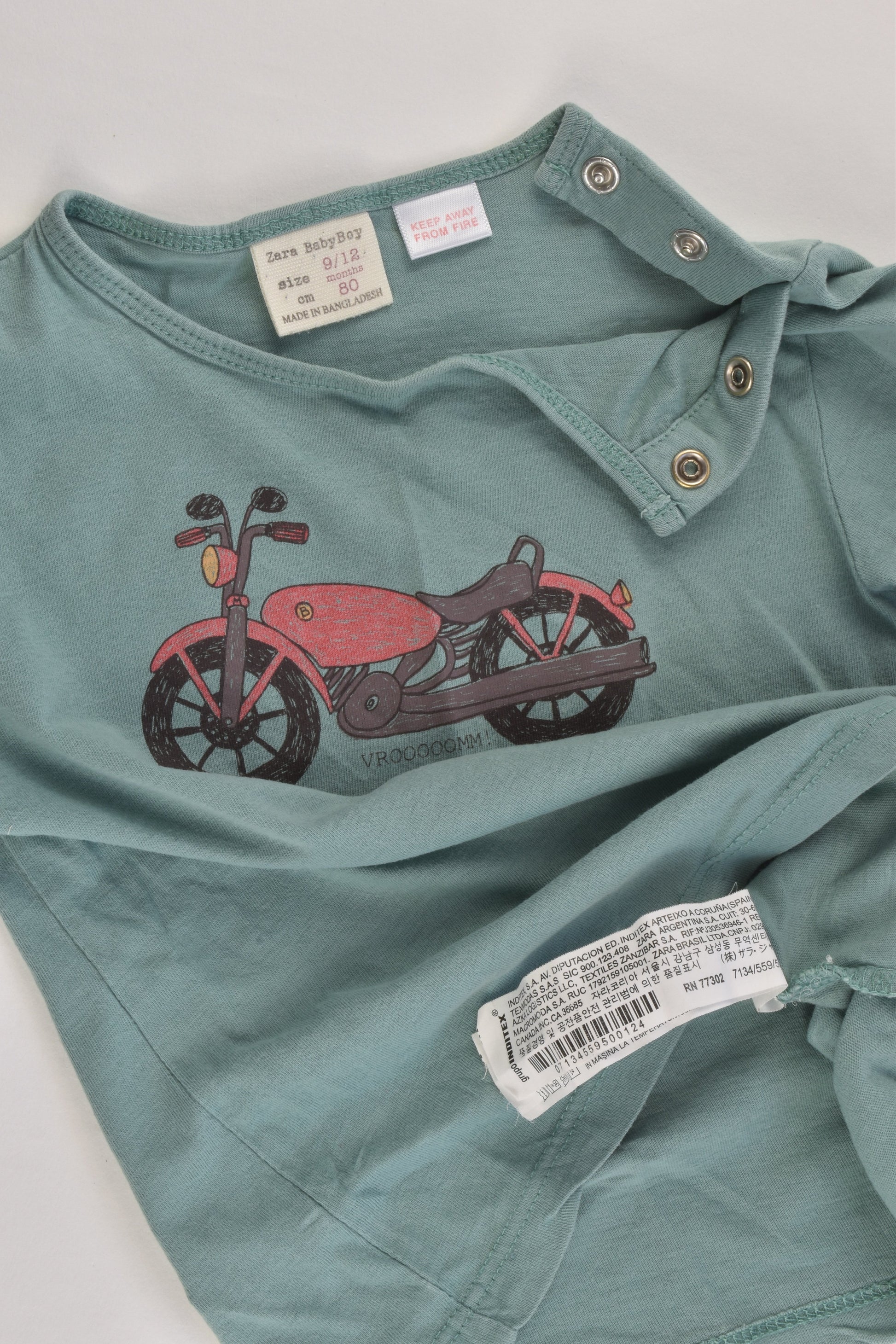 Zara Size 0 (9/12 months, 80 cm) Motorbike Top