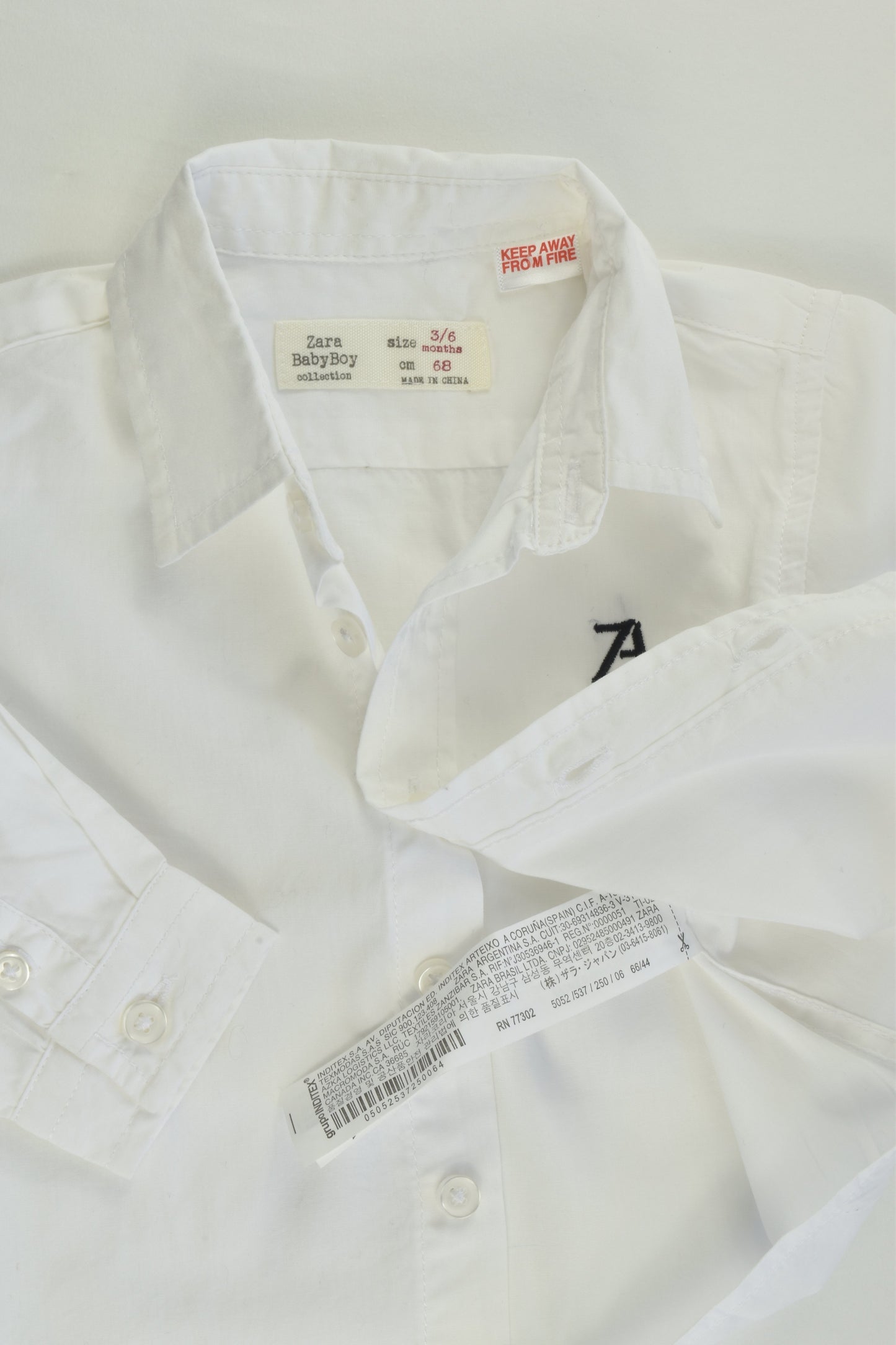 Zara Size 00 (3/6 months, 68 cm) Shirt