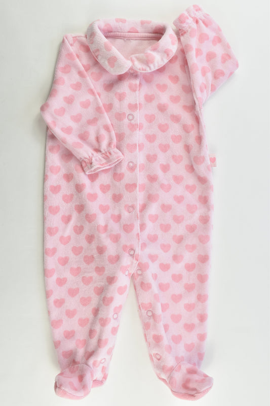 Zara Size 000 Lovehearts Velour Romper
