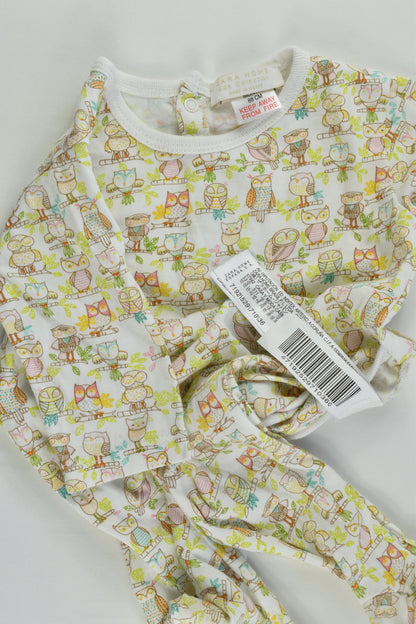 Zara Size 000 Owls Footed Romper