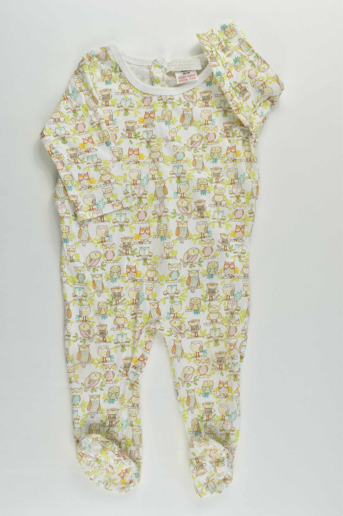 Zara Size 000 Owls Footed Romper