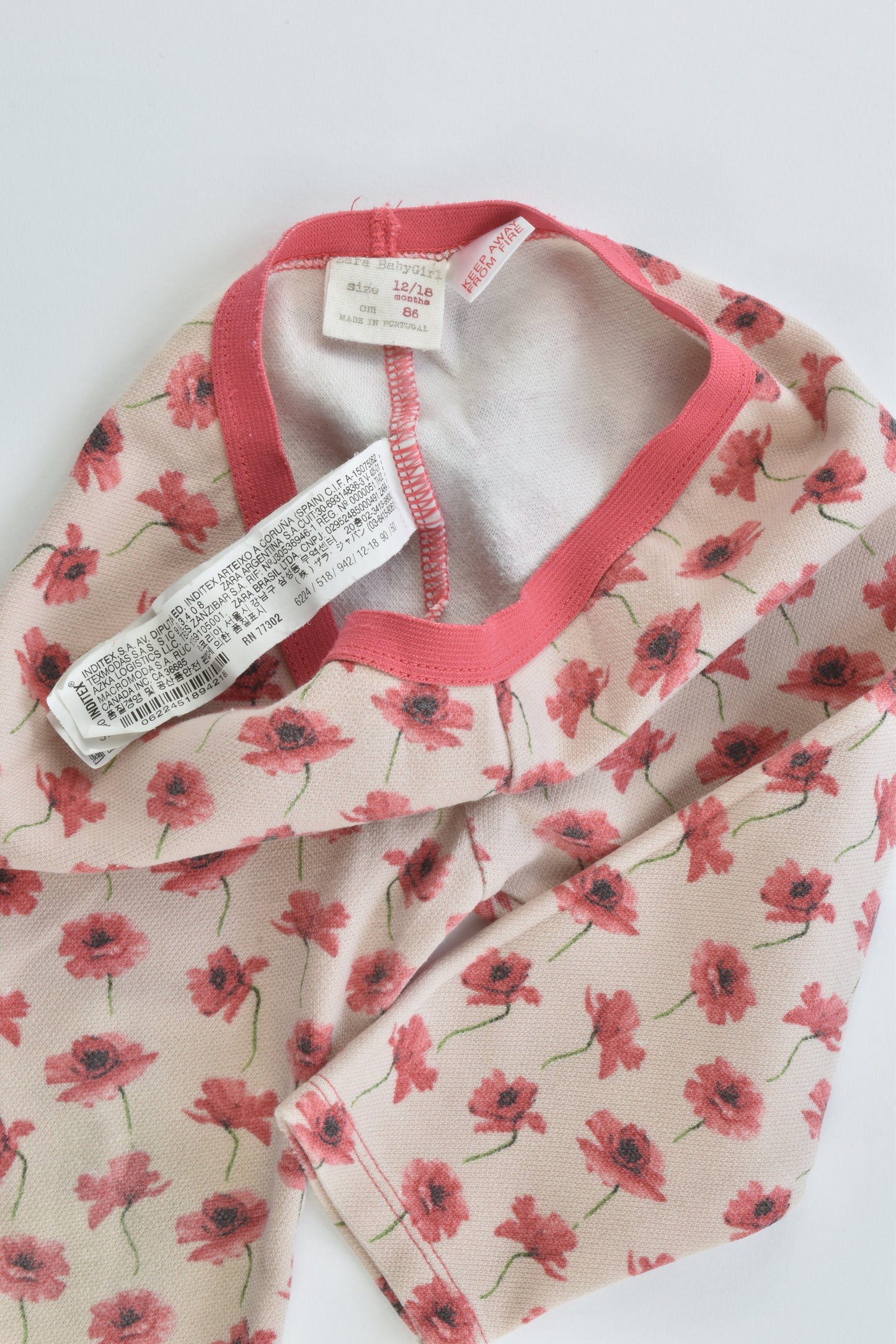 Zara Size 1 (12/18 months, 86 cm) Floral Pants