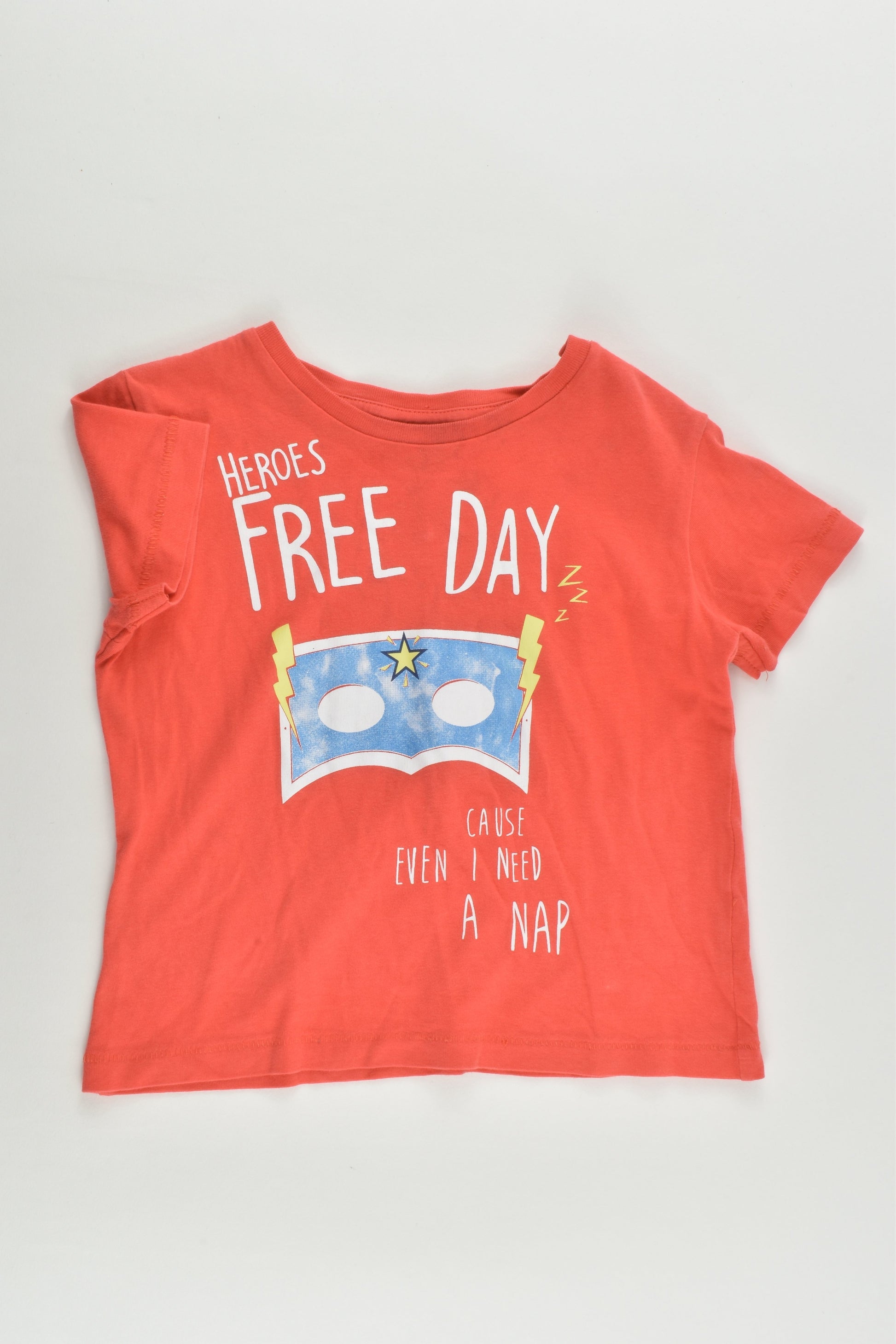 Zara Size 1 (12/18 months, 86 cm) 'Heroes Free Day' T-shirt