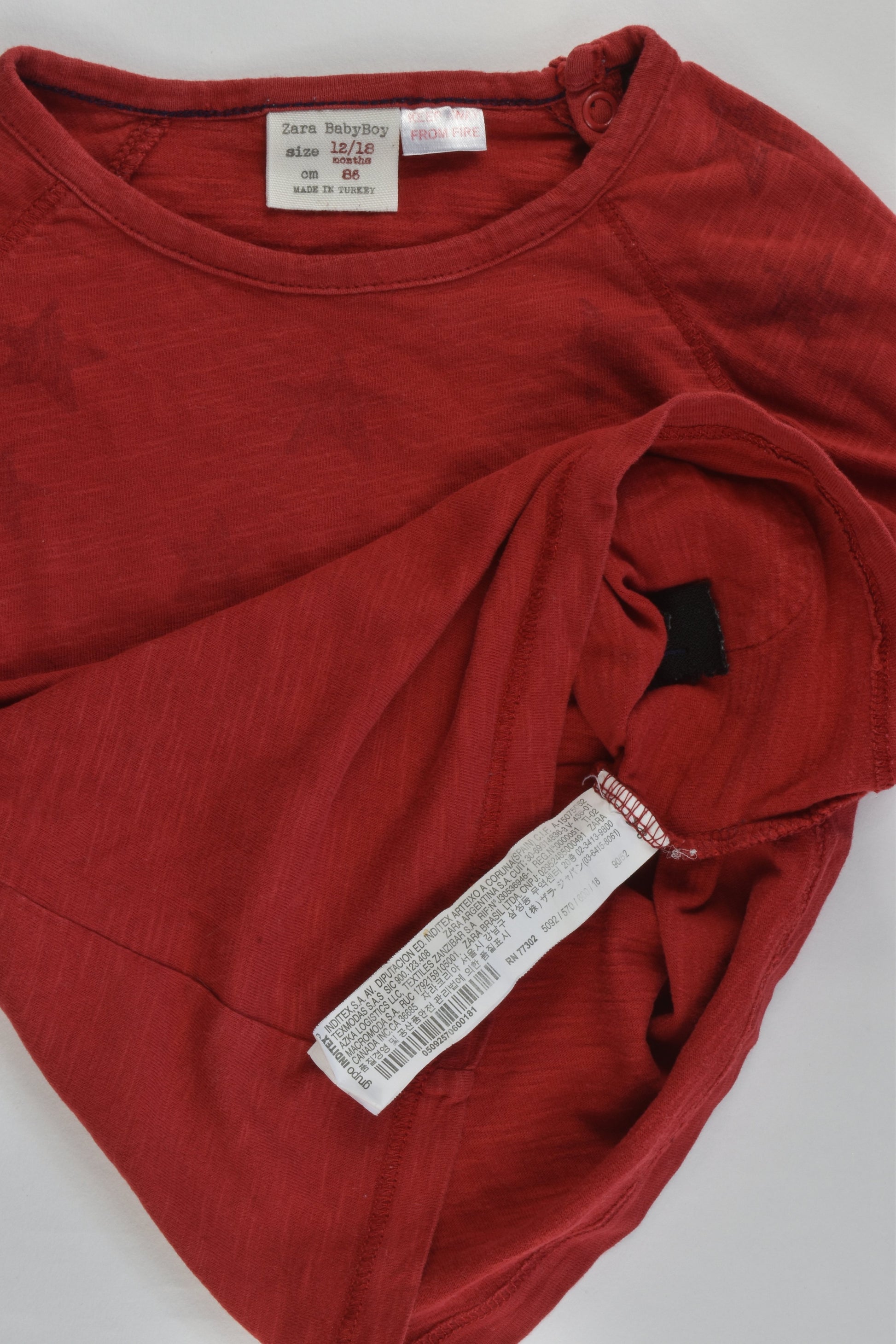 Zara Size 1 (12/18 months, 86 cm) Stars Top