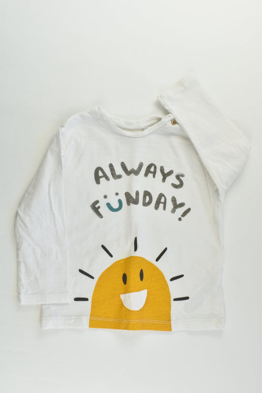 Zara Size 1 (12/18 months) 'Always Funday' Top