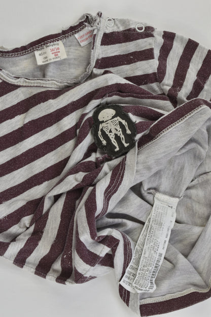 Zara Size 1 (12/18 months) Striped Skeleton Top