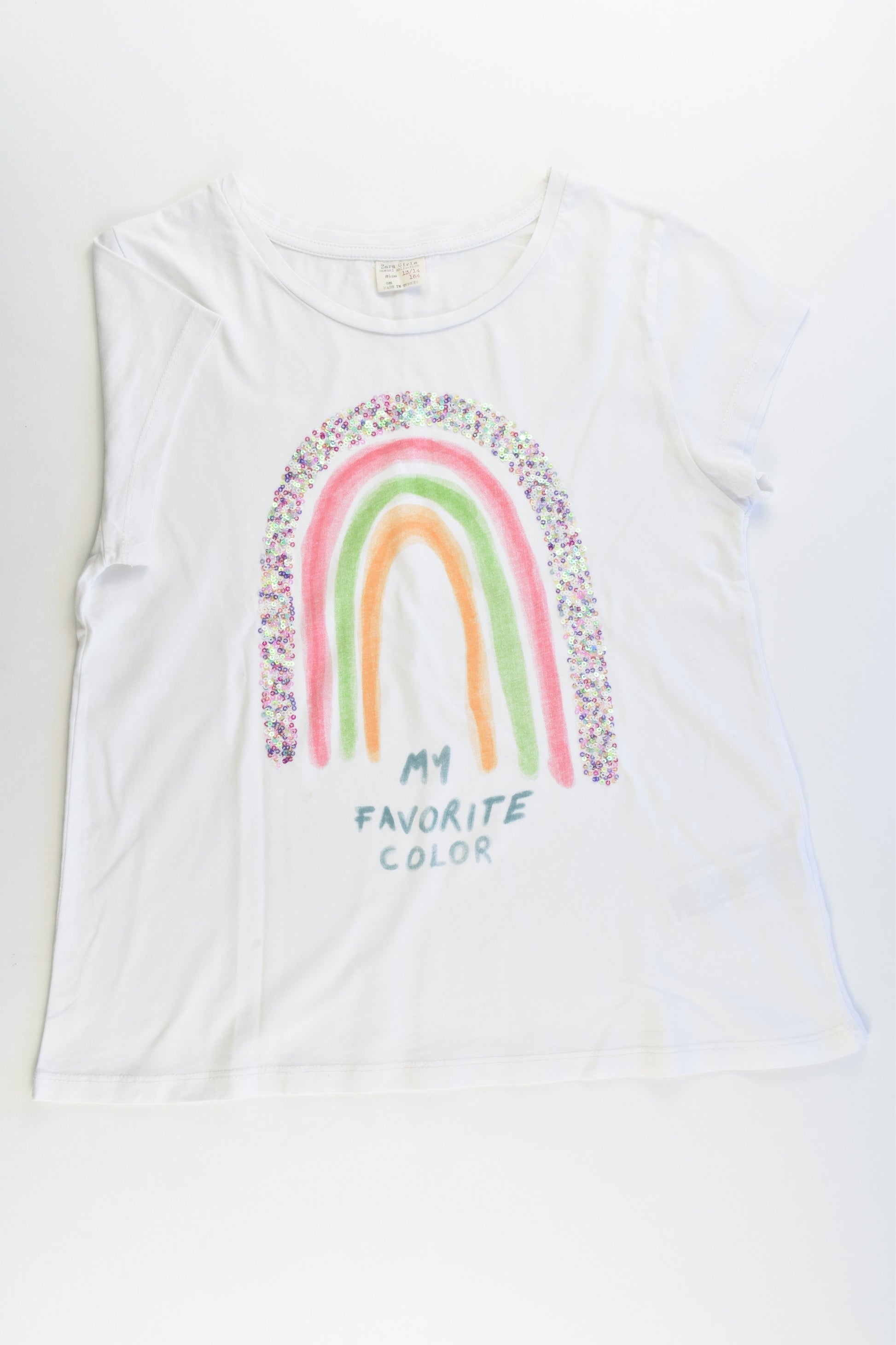 Zara Size 13/14 'My Favorite Color' Rainbow T-shirt