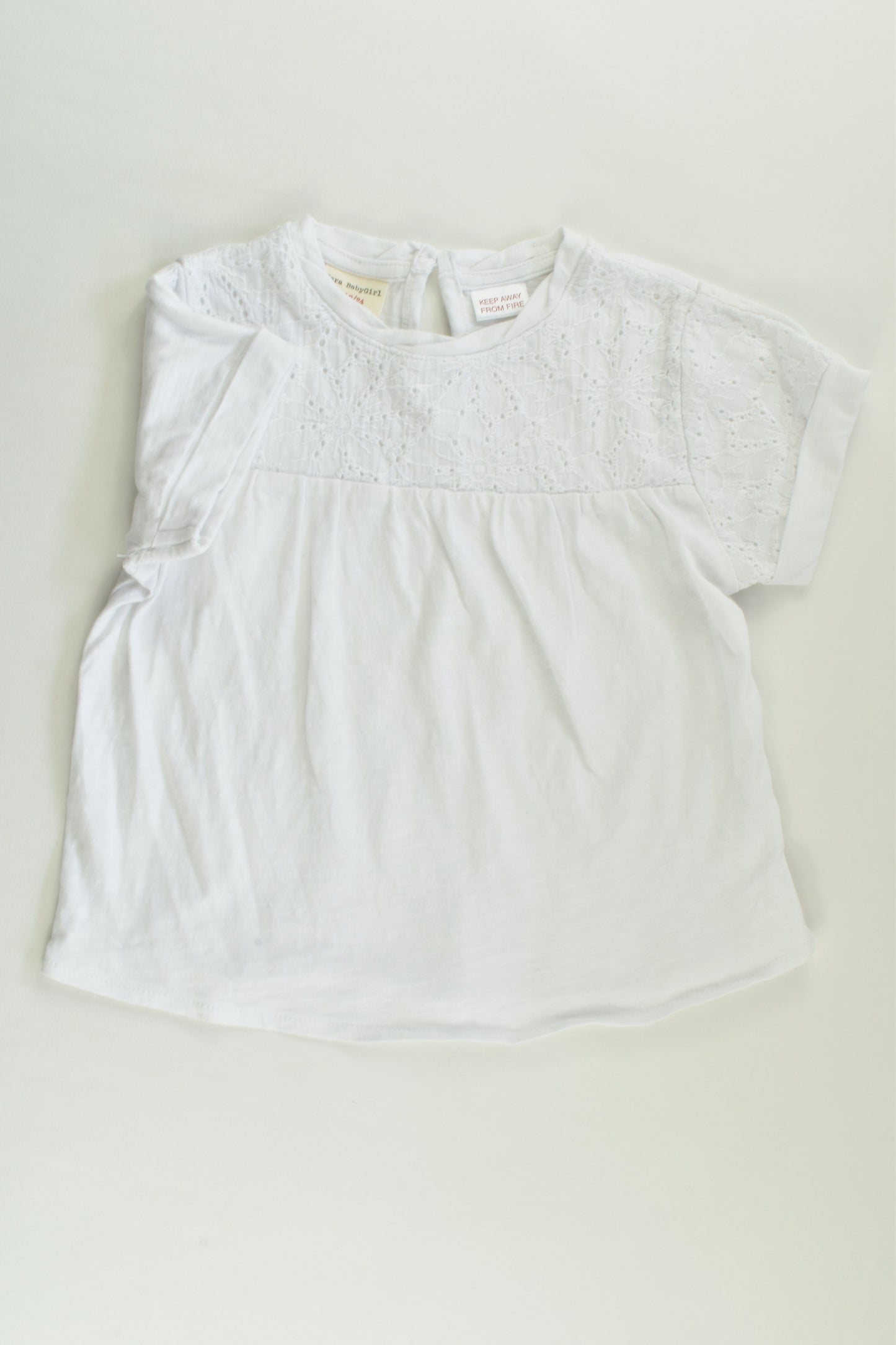 Zara Size 2 (18-24 months) T-shirt with Lace Detail