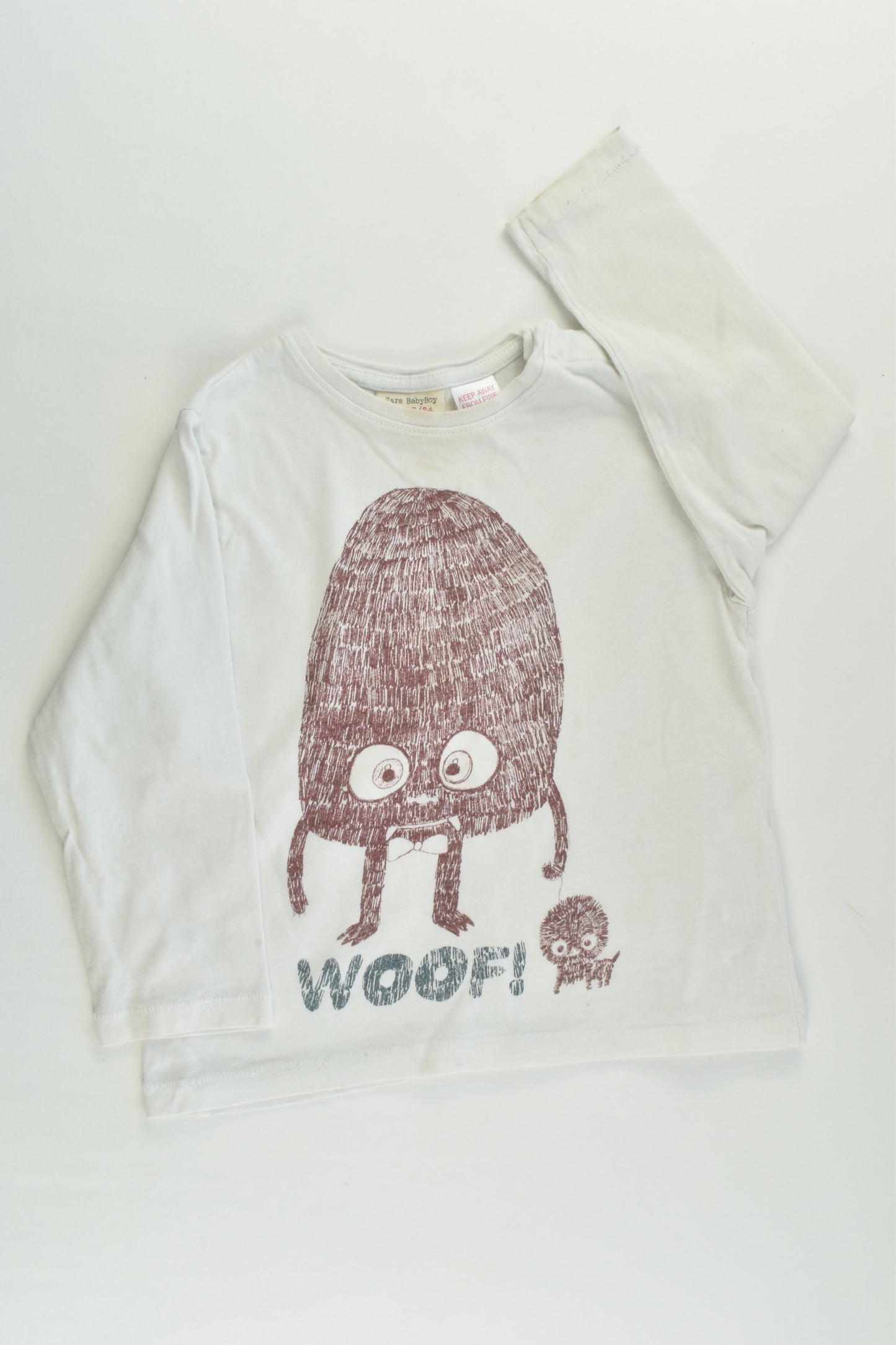 Zara Size 2 (18/24 months, 92 cm) 'Woof' Top