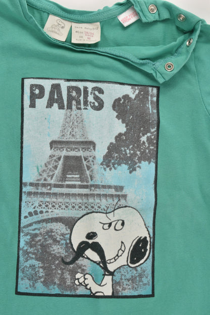 Zara Size 2 'Snoopy Mustachios in Paris' T-shirt