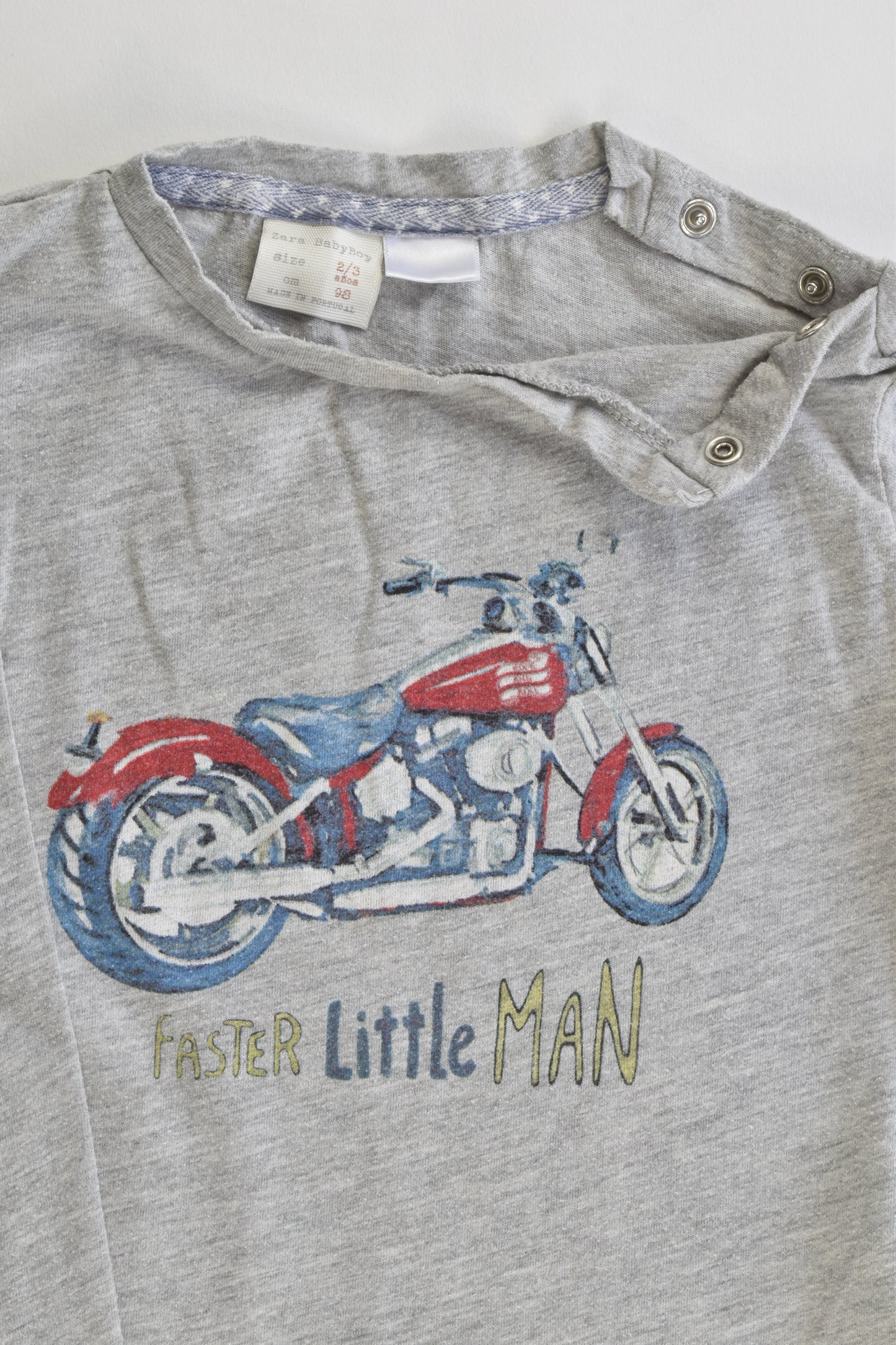 Zara Size 2/3 (98 cm) "Faster Little Man" Motorbike Top