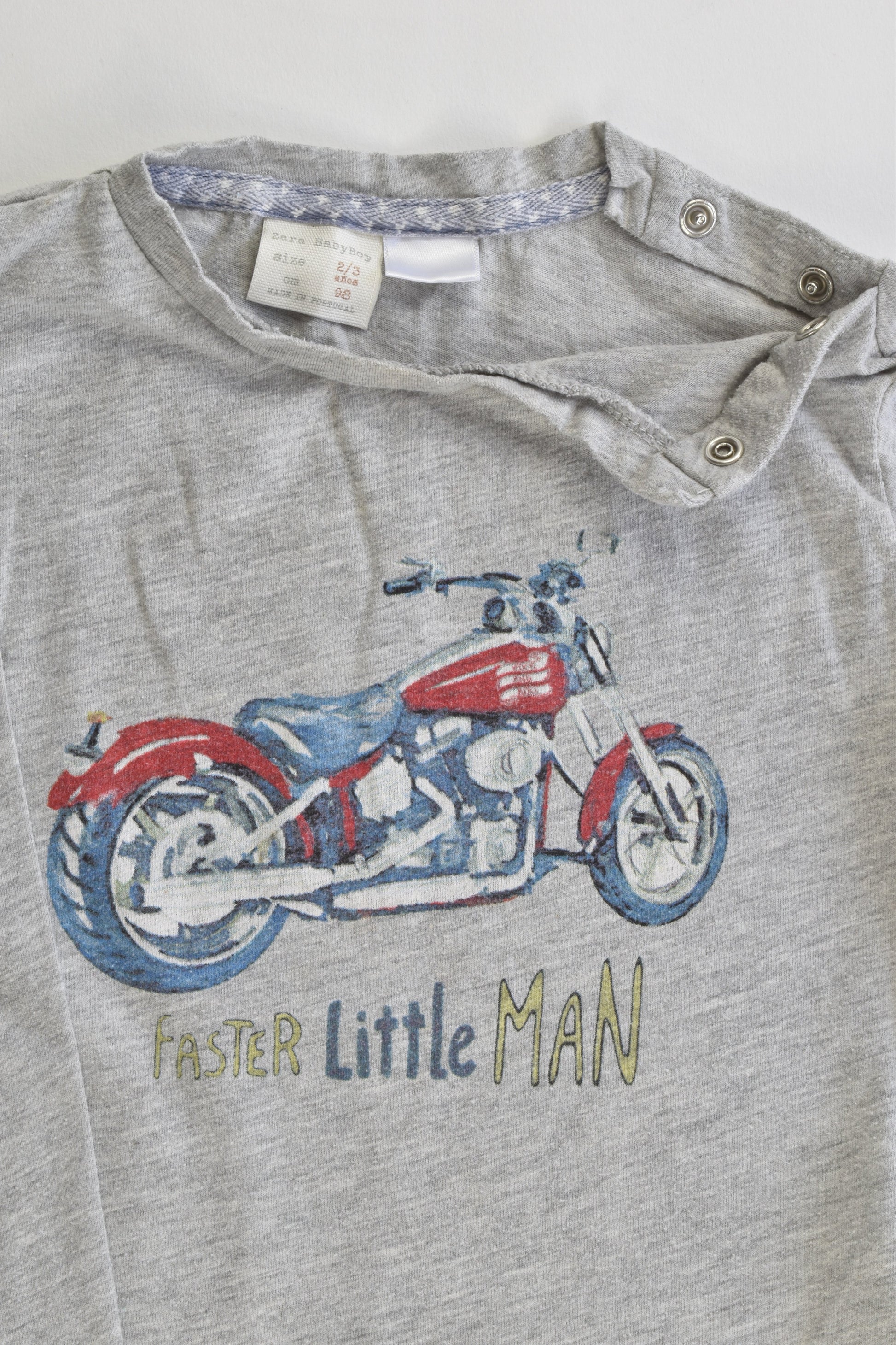 Zara Size 2/3 (98 cm) "Faster Little Man" Motorbike Top
