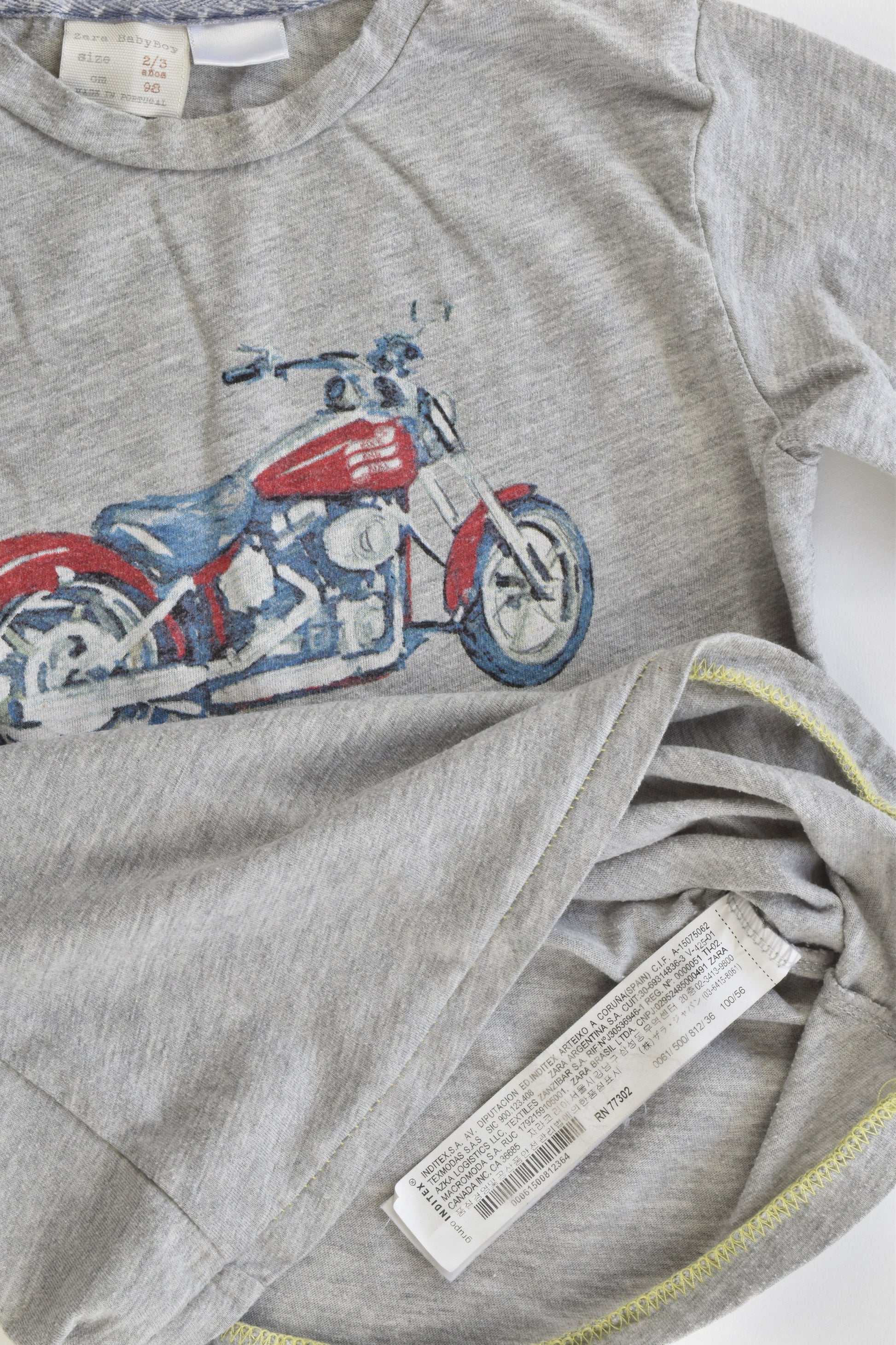 Zara Size 2/3 (98 cm) "Faster Little Man" Motorbike Top