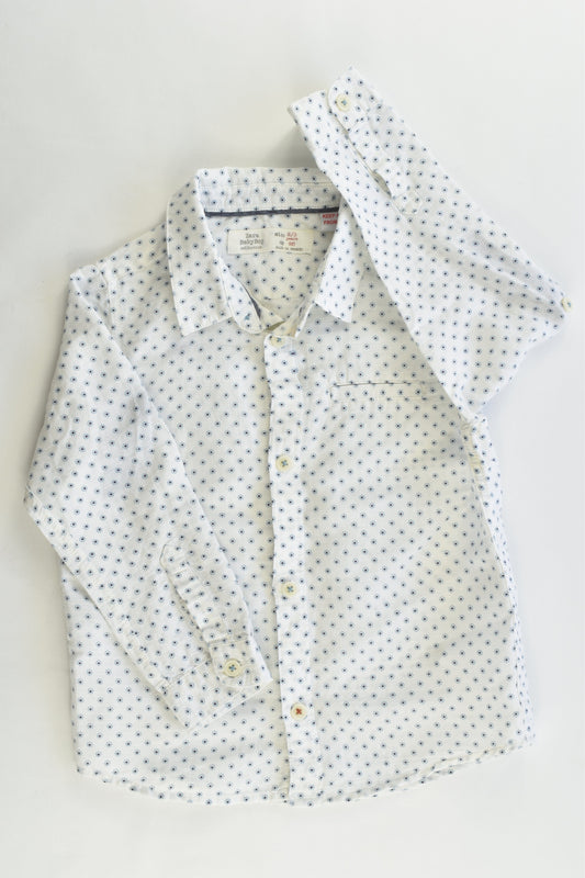 Zara Size 2/3 (98 cm) Linen/Cotton Collared Shirt