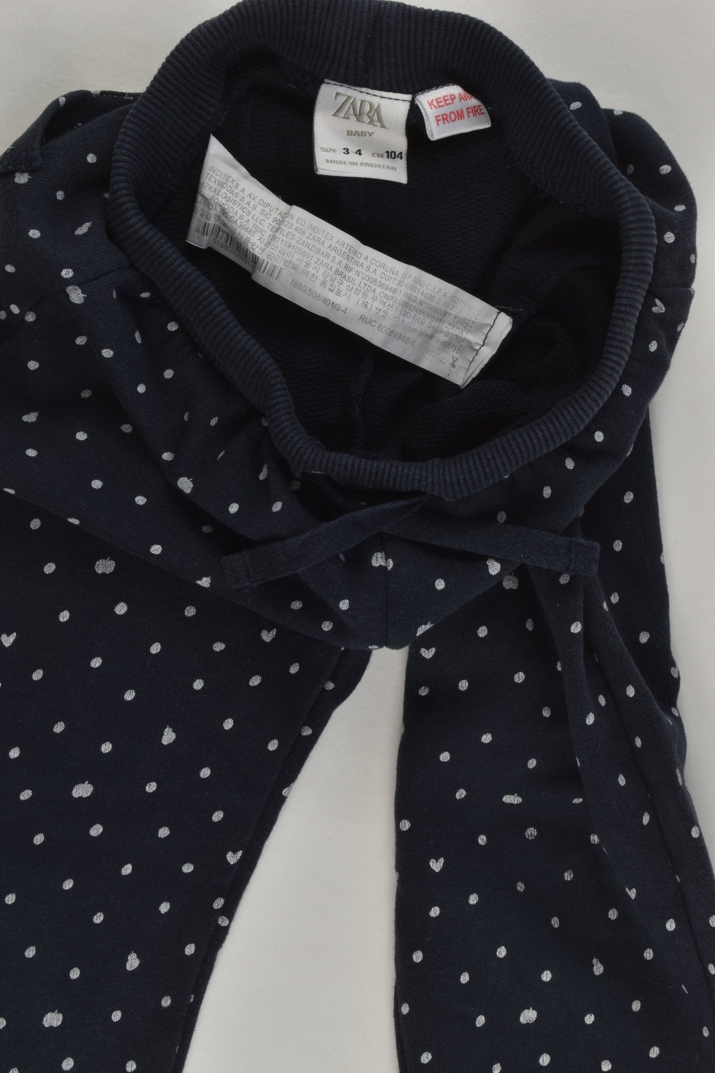 Zara Size 3-4 (104 cm) Dots and Love Hearts Track Pants