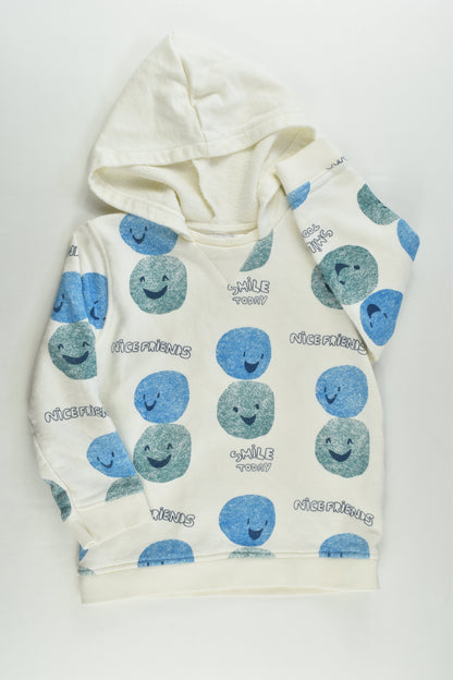 Zara Size 3-4 (104 cm) 'Nice Friends, Smile Today' Hooded Jumper