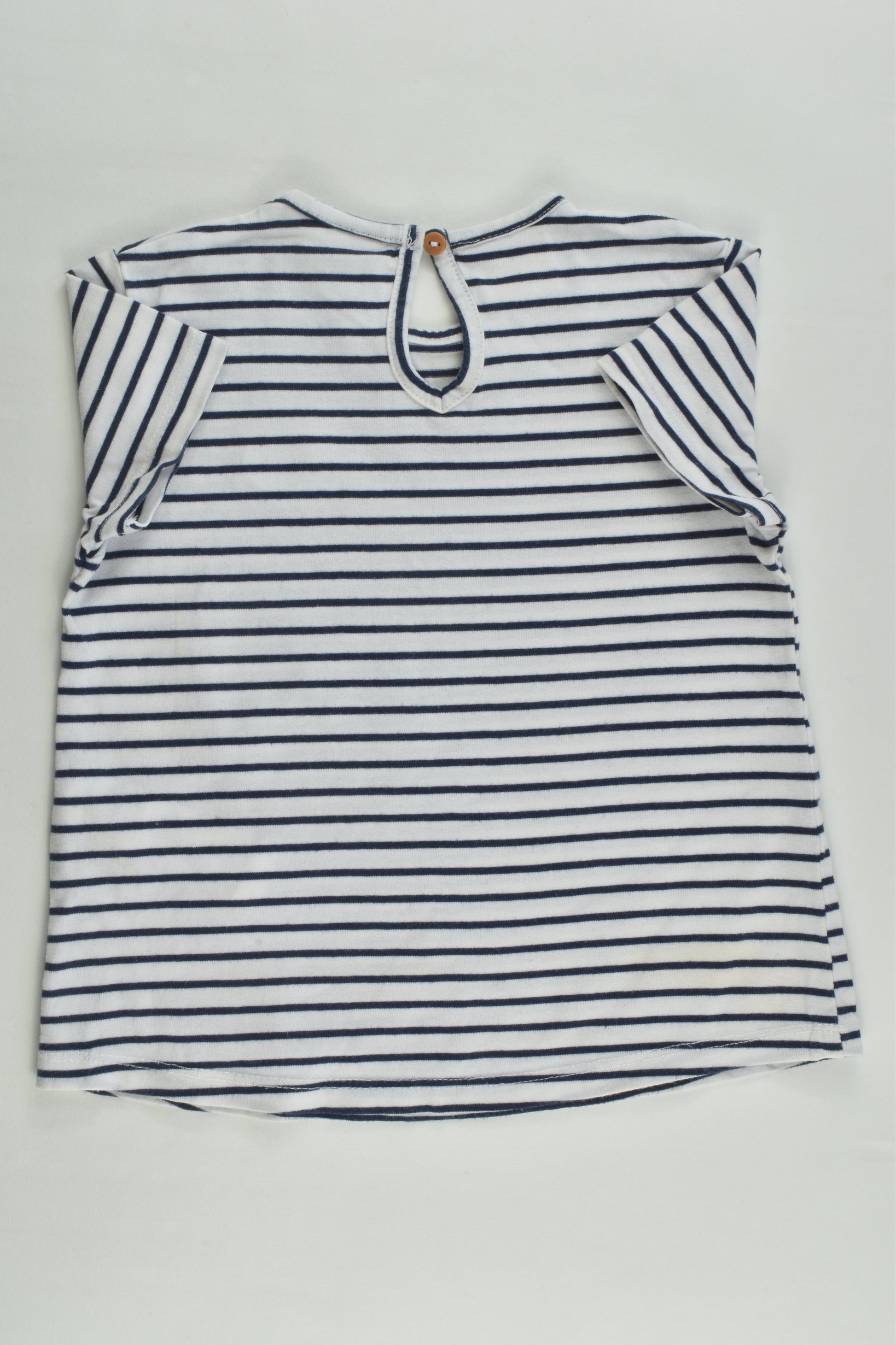 Zara Size 3-4 (104 cm) Striped Love Heart T-shirt