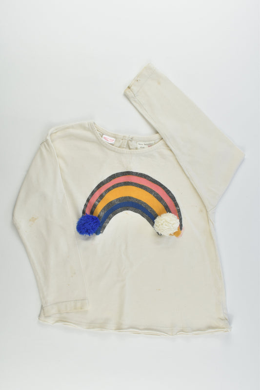 Zara Size 3/4 (104 cm) Rainbow with Pom Poms Top