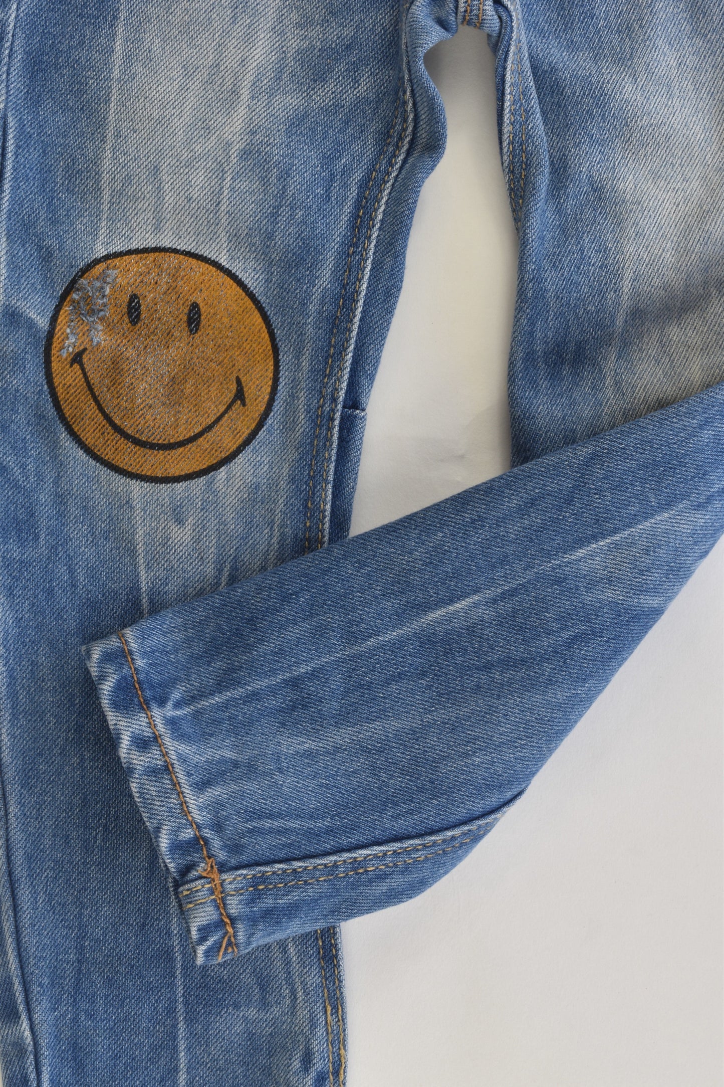 Zara Size 3/4 (104 cm) Smiley Happy Collection Denim Pants