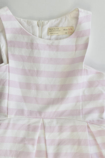 Zara Size 5/6 (116 cm) Striped Lined Dress