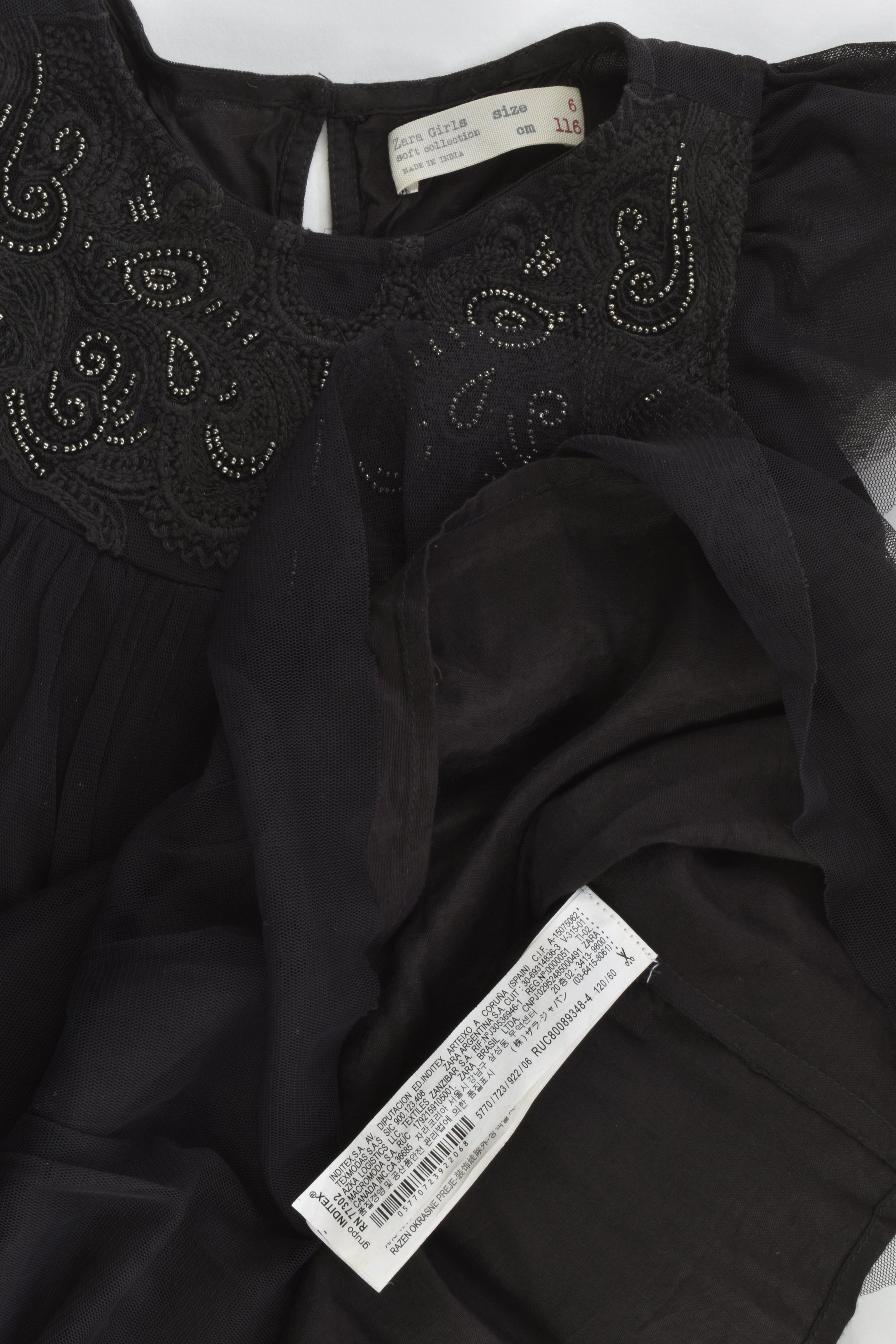 Zara Size 6 (116 cm) Lined Dress
