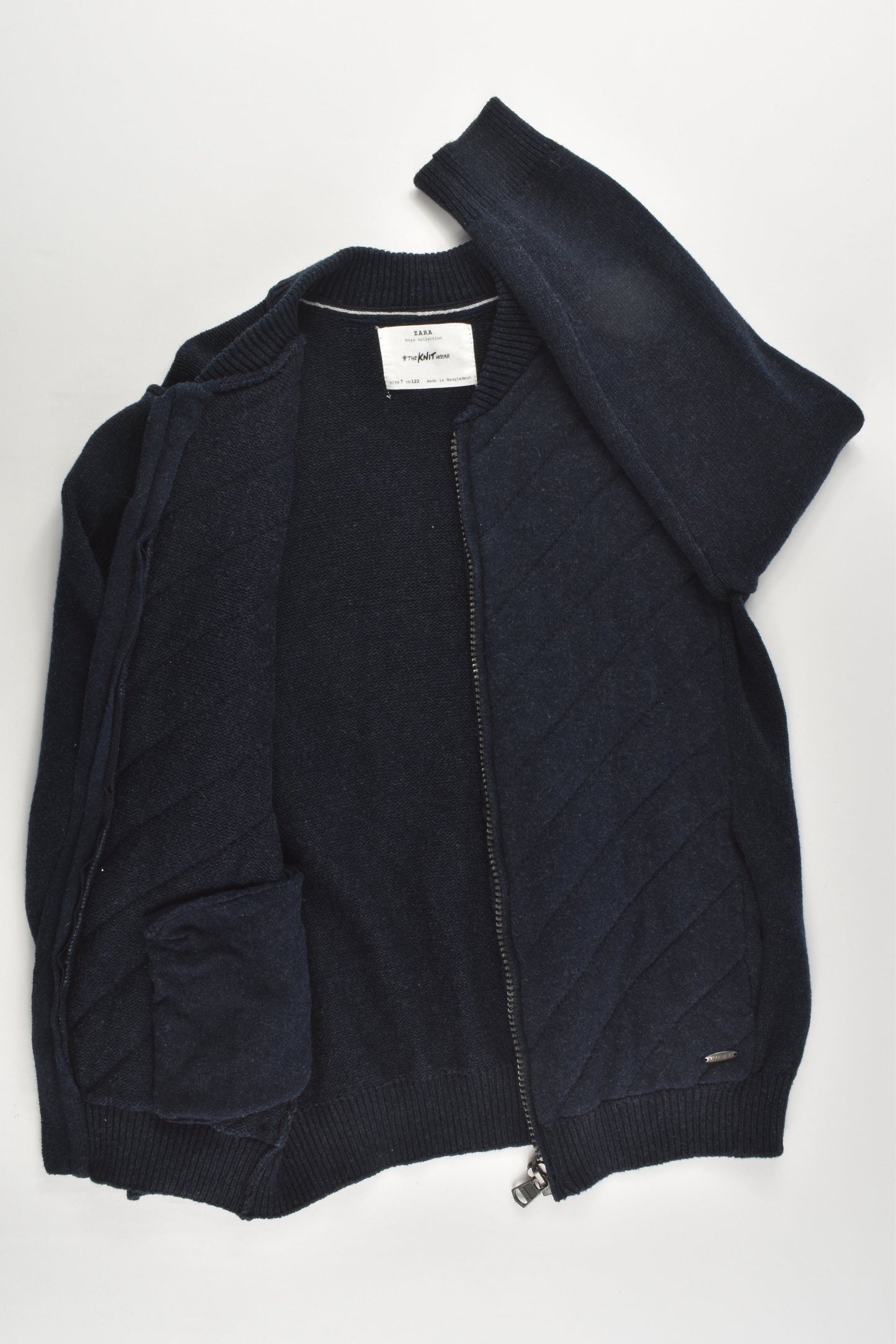 Zara Size 7 (122 cm) Navy Blue Knitted Jumper