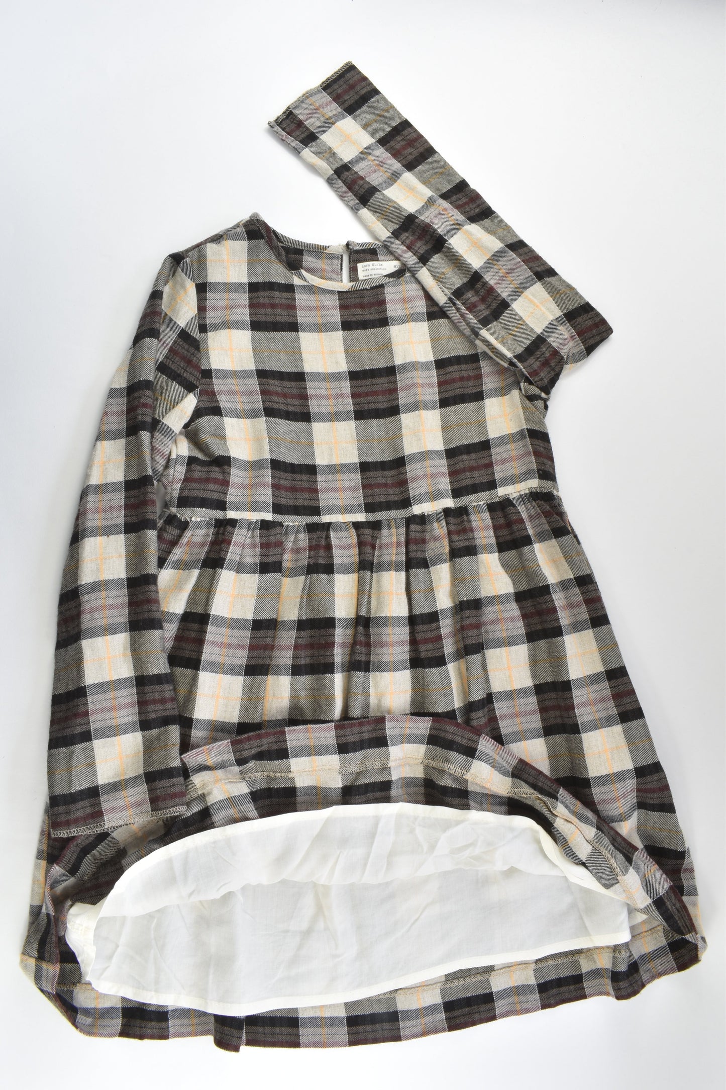 Zara Size 9/10 (140 cm) Checked Lined Winter Dress