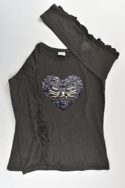 Zara Size 9/10 (140 cm) Reversible Sequins Love Heart Top