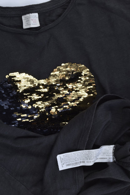 Zara Size 9/10 (140 cm) Reversible Sequins Love Heart Top