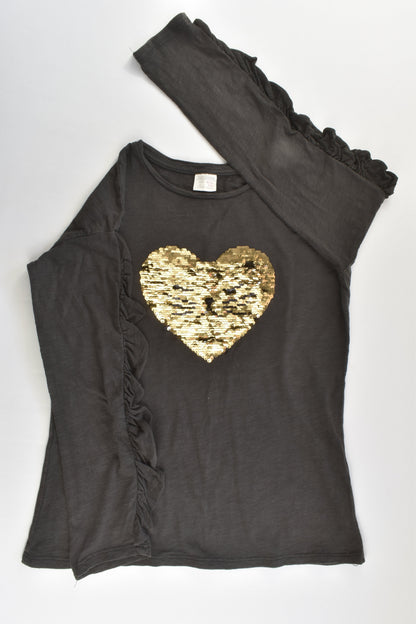 Zara Size 9/10 (140 cm) Reversible Sequins Love Heart Top