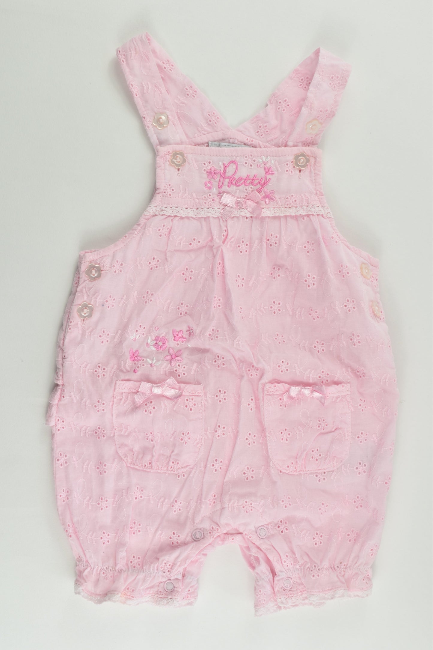 Zip Zap (Spain) Size 00 (6 months, 68 cm) Lace Short Overalls and T-shirt