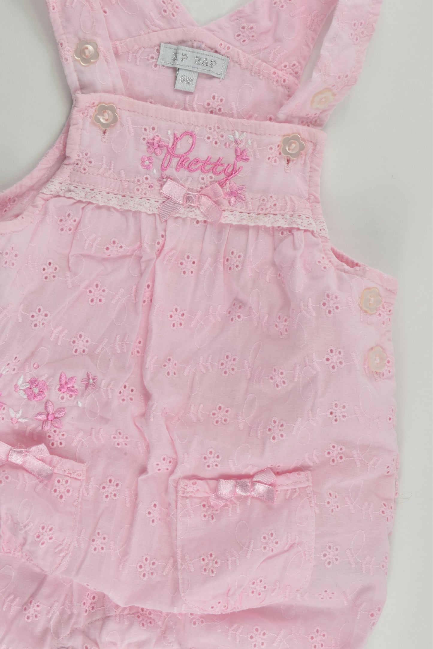 Zip Zap (Spain) Size 00 (6 months, 68 cm) Lace Short Overalls and T-shirt