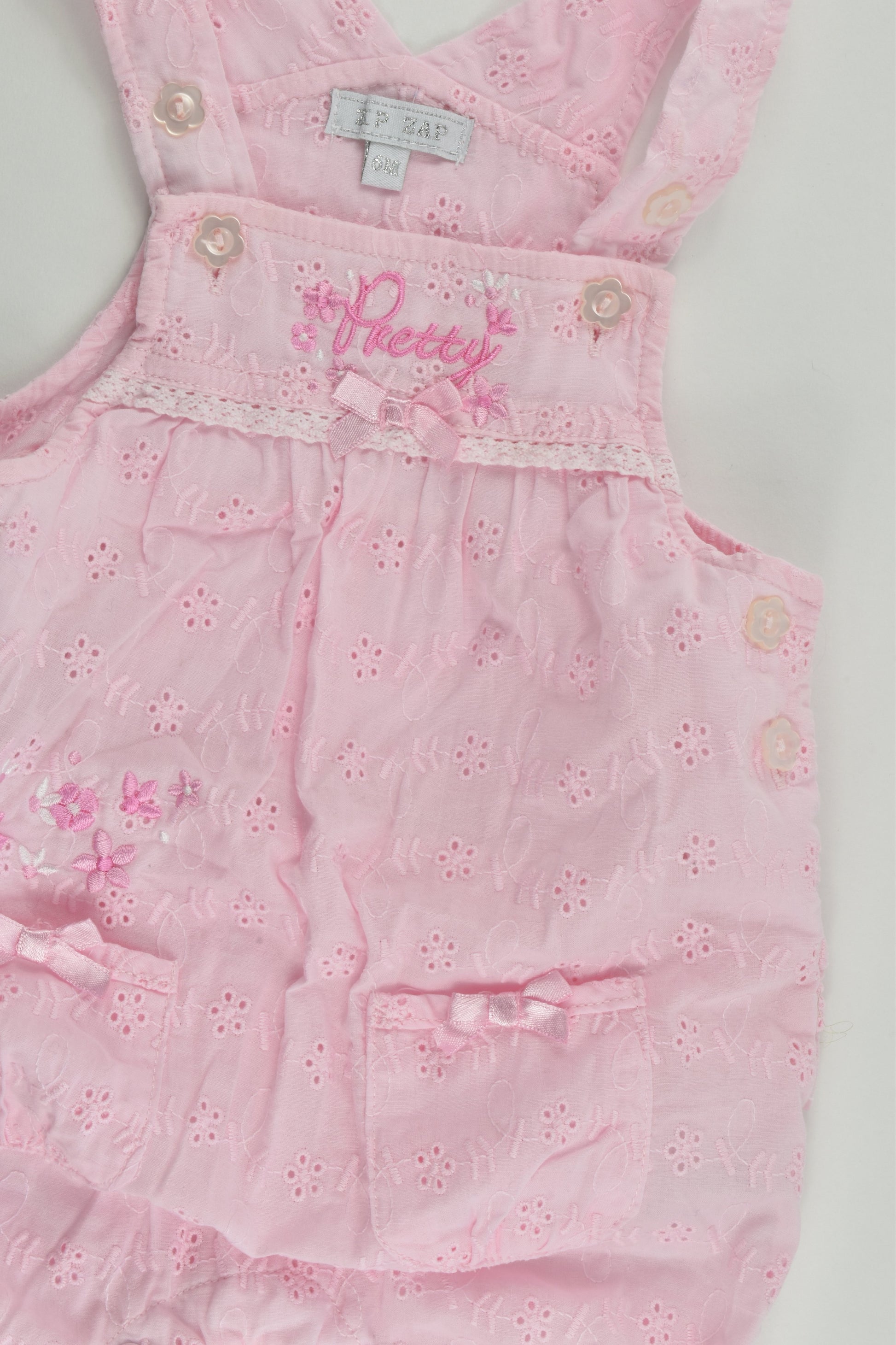 Zip Zap (Spain) Size 00 (6 months, 68 cm) Lace Short Overalls and T-shirt