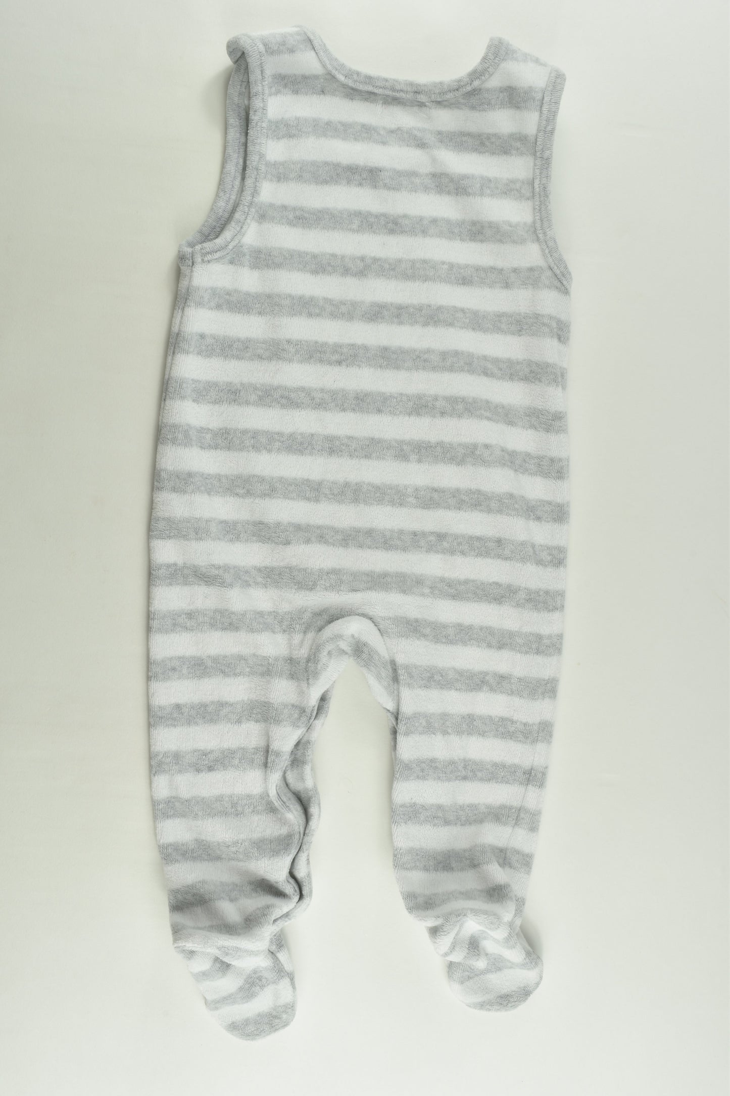 Zip Zap (Spain) Size 00 (6 months, 68 cm) Striped Footed Velour Overalls