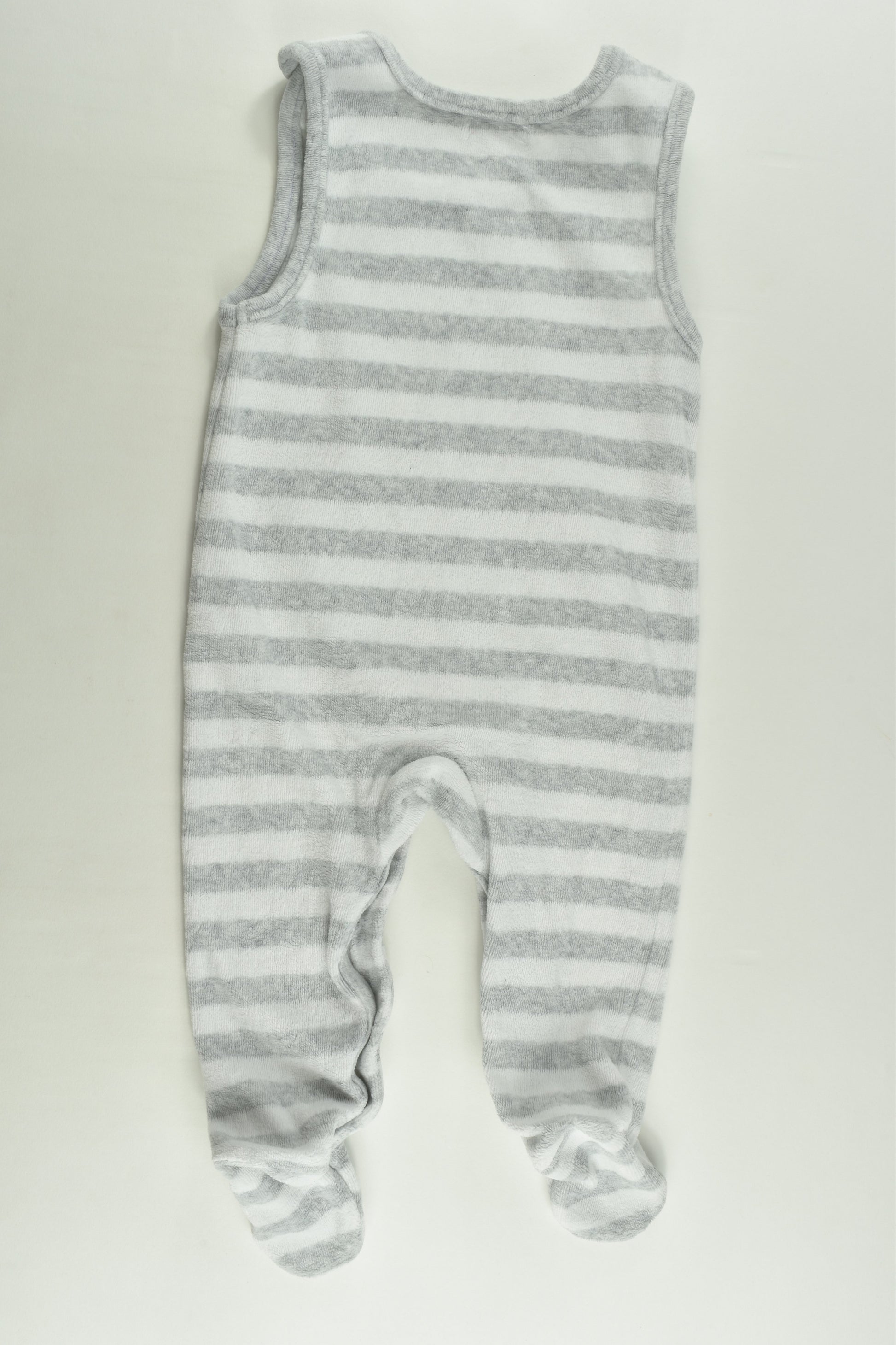 Zip Zap (Spain) Size 00 (6 months, 68 cm) Striped Footed Velour Overalls