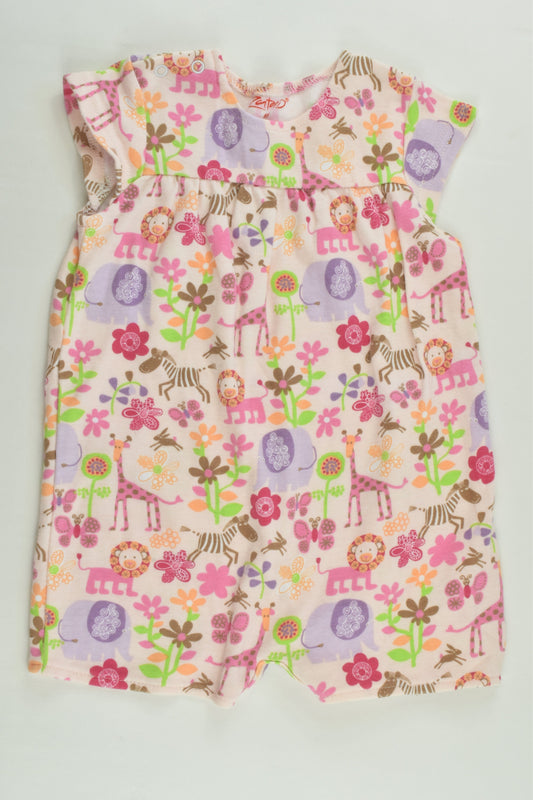 Zutano Size 00 (6 months) Colourful Animals Short Romper